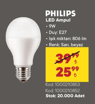 Philips Led Ampul 9W