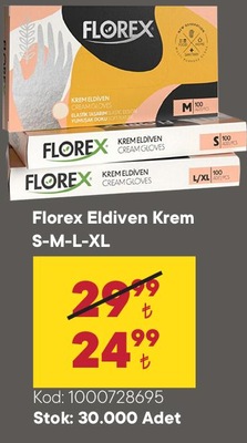 Florex Eldiven Krem S-M-L-XL