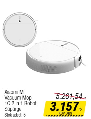 Xiaomi Mi Vacuum Mop 1C 2 in 1 Robot Süpürge