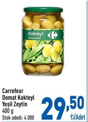 Carrefour Domat Kokteyl Yeşil Zeytin 400 gr