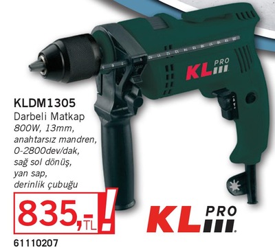 Kl Pro KLDM1305 Darbeli Matkap 800W