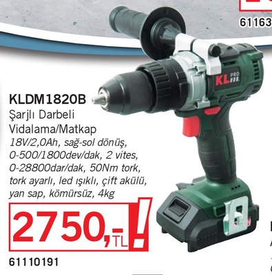 Kl Pro KLDM1820B Şarjlı Darbeli Vidalama/Matkap