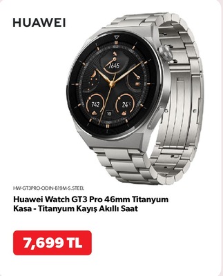 Huawei Watch GT3 Pro 46mm Titanyum Kasa-Titanyum Kayış Akıllı Saat