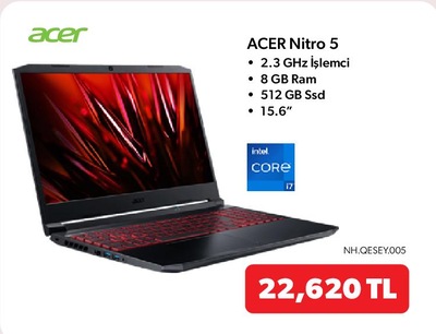 Acer NH.QESEY.005 Nitro 5 2,3 GHz İşlemci 8 GB Ram 512 GB Ssd 15,6 inç