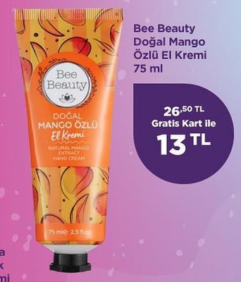 Bee Beauty Doğal Mango Özlü El Kremi 75 ml