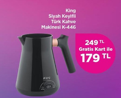 King K-446 Siyah Keyifli Türk Kahve Makinesi 