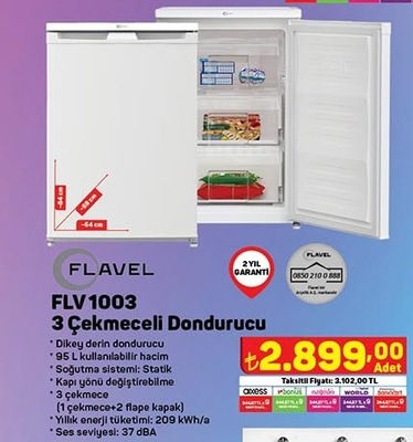 Flavel FLV1003 3 Çekmeceli Dondurucu 