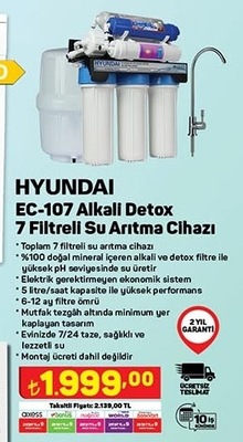 Hyundai EC-107 Alkali Detox 7 Filtreli Su Arıtma Cihazı 
