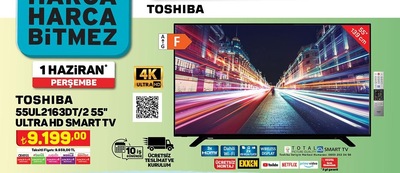 Toshiba 55UL2163DT/2 55 inç 139 inç Ultra HD Smart Tv