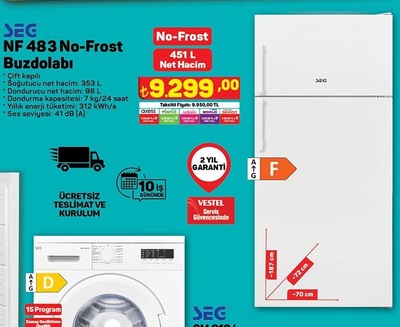 SEG NF 483 No-Frost Buzdolabı 