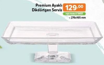 Paşabahçe Premium Ayaklı Dikdörtgen Servis 276x165 mm