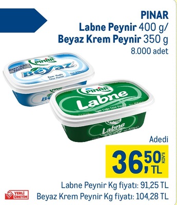 Pınar Labne Peynir 400 gr/Beyaz Krem Peynir 350 gr