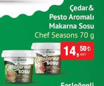 Chef Seasons Çedar&Pesto Aromalı Makarna Sosu 70 g
