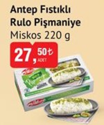 Miskos Antep Fıstıklı Rulo Pişmaniye 220 g