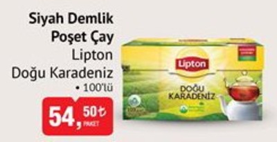 Lipton Doğu Karadeniz Siyah Demlik Poşet Çay 100'lü 