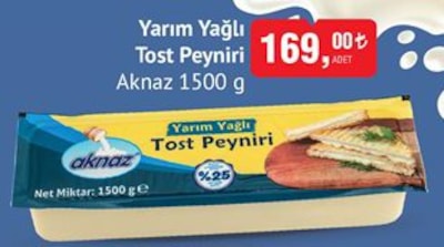 Aknaz Yarım Yağlı Tost Peyniri 1500 g
