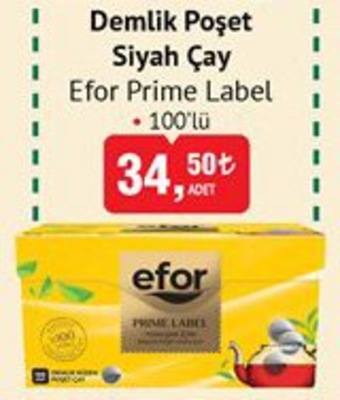 Efor Prime Label Demlik Poşet Siyah Çay 100’lü