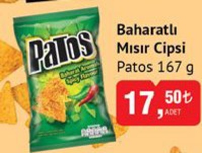 Patos Baharatlı Mısır Cipsi 167 gr