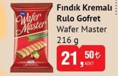 Wafer Master Fındık Kremalı Rulo Gofret 216 gr