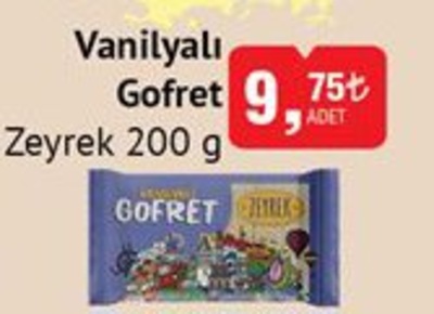 Zeyrek Vanilyalı Gofret 200 gr