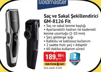 Goldmaster GM-8126 Fit Saç ve Sakal Şekillendirici 