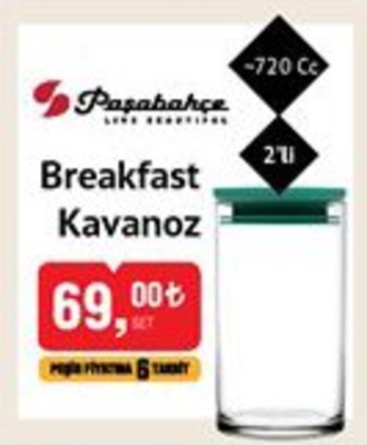 Paşabahçe Breakfast Kavanoz 2'li 720 cc 