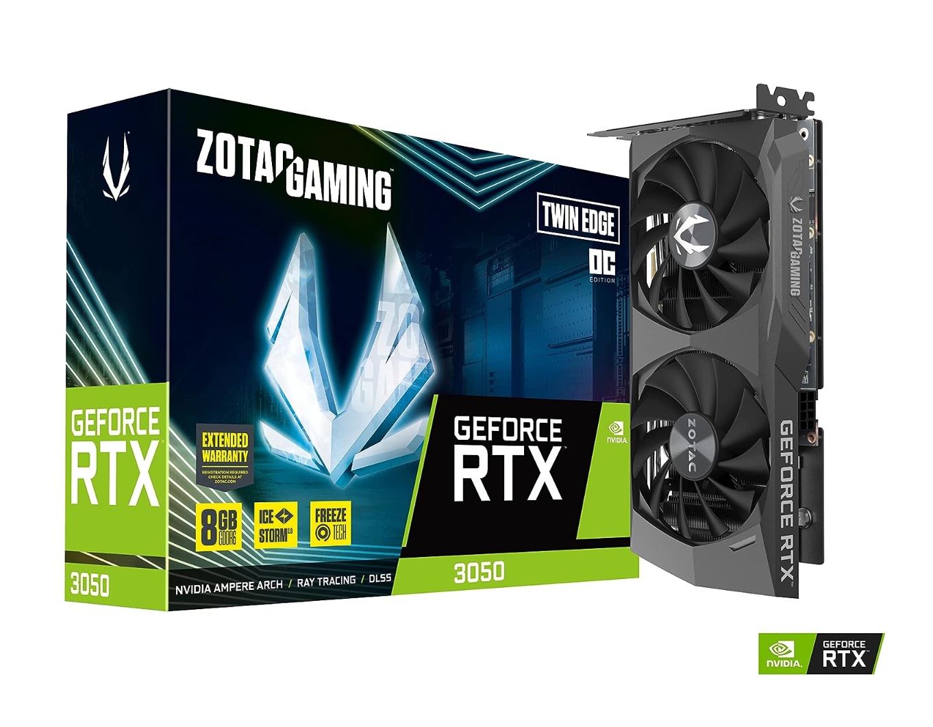 Zotac RTX 3050 Twin Edge ZT-A30500E-10M 128 Bit GDDR6 8 GB Ekran