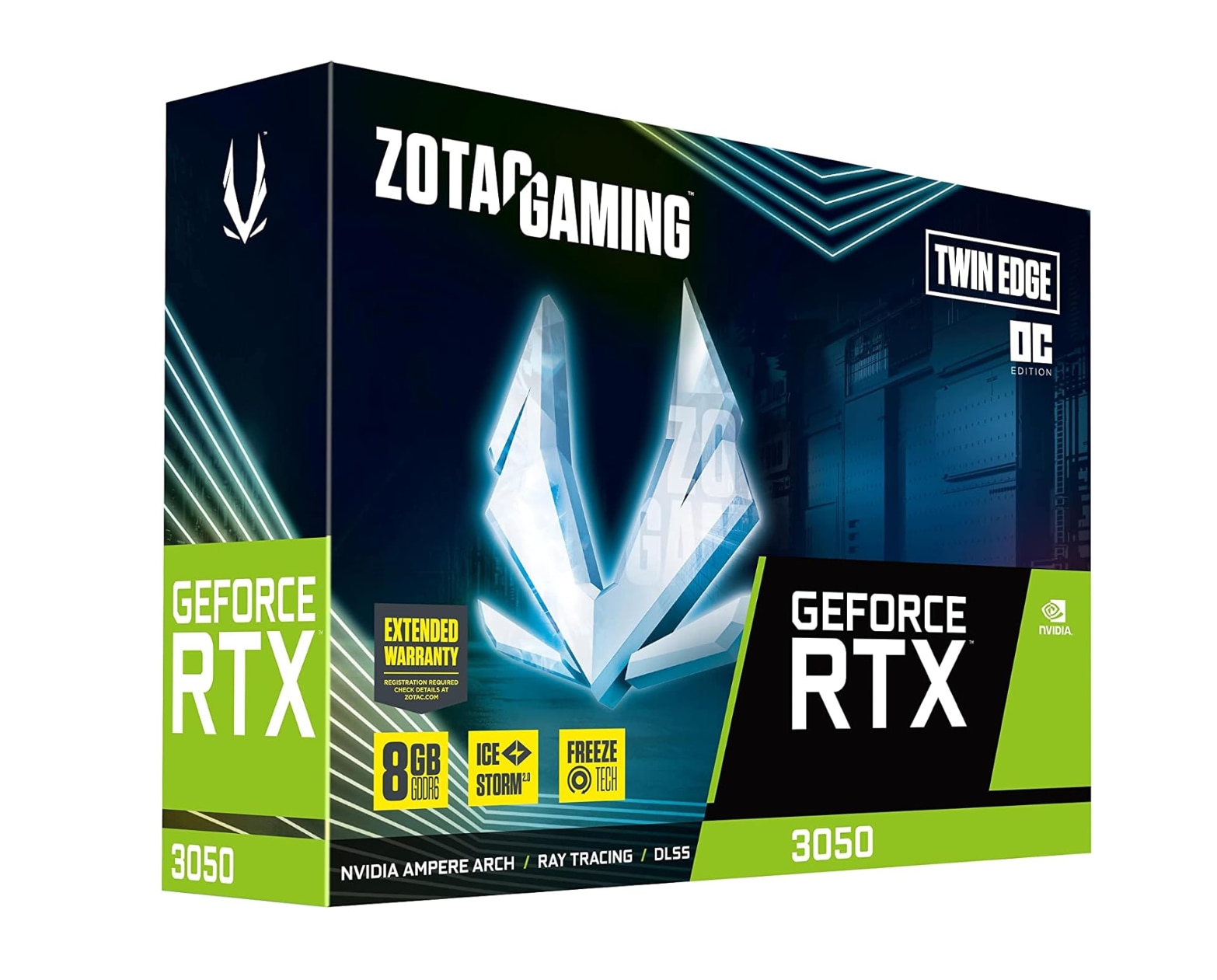 QLEADTEK RTX 3050 8GB ジャンク Zotac RTX 3050 Twin Edge ZT-A30500E-10M 128 Bit GDDR6 8 GB Ekran