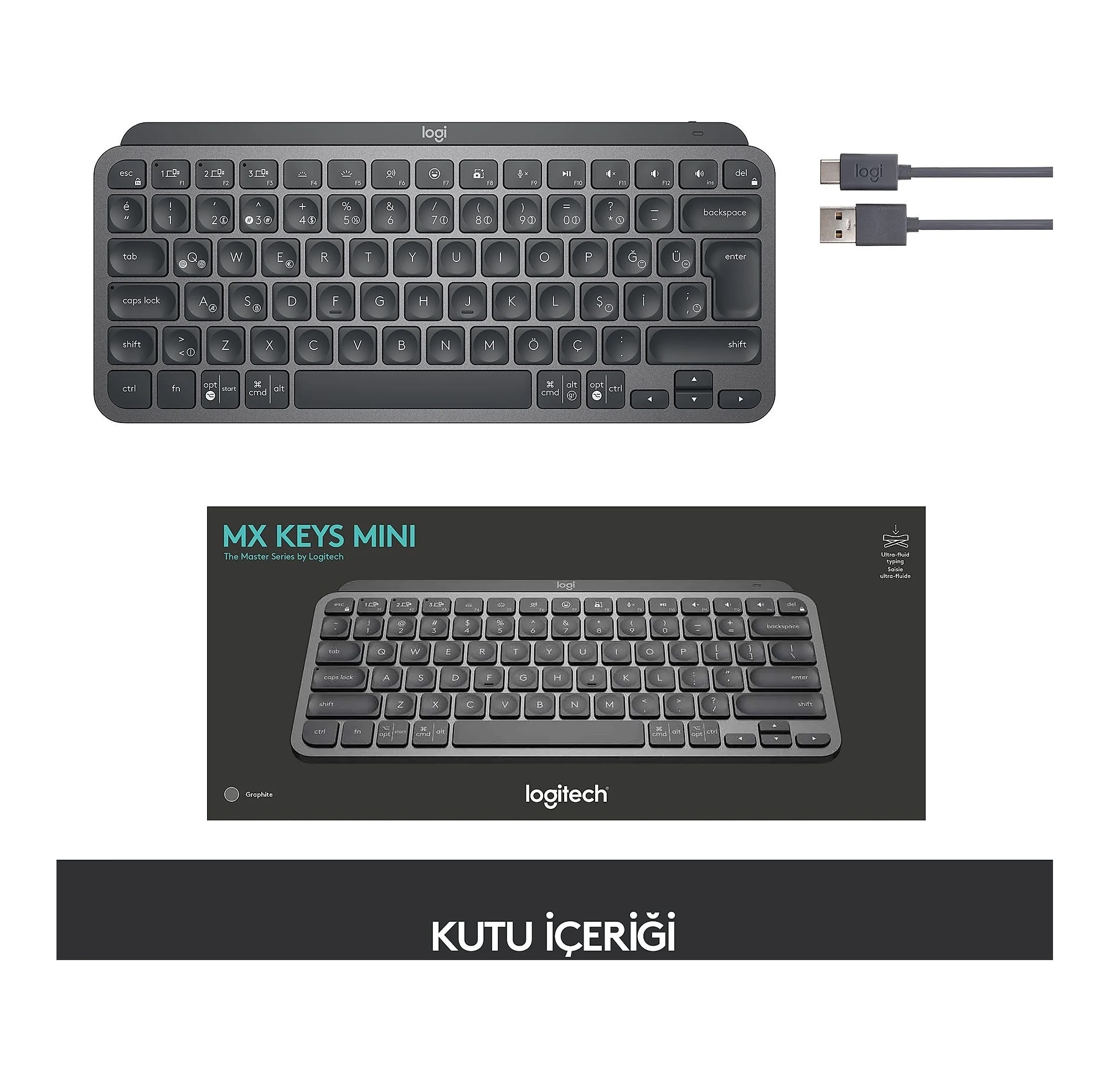 Logitech MX Keys Mini 920-010504 TKL Q Kablosuz Klavye Fiyatları