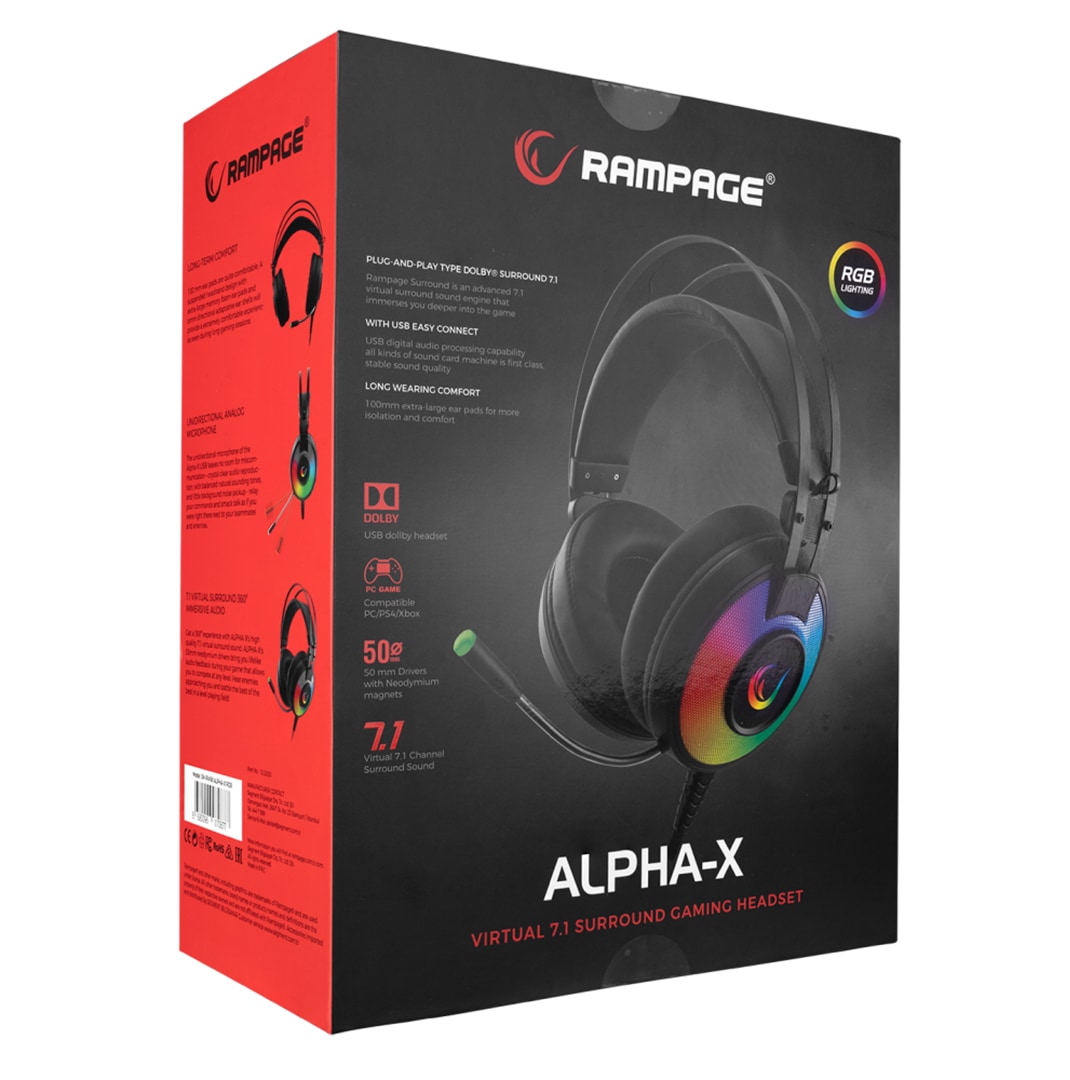 Alpha Gaming Rampage Headset Gamen GH1600 Gaming Headphone No