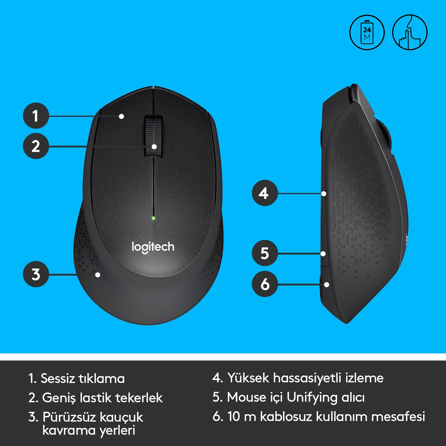 Logitech M330 İşlevler