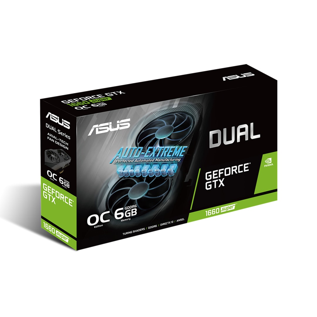 Asus GTX 1660 Super DUAL-GTX1660S-O6G-EVO 192 Bit GDDR6 6 GB Ekran