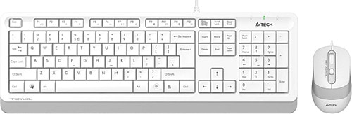 A4 Tech F1010 Beyaz Kablolu Klavye Mouse Seti