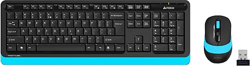 A4 Tech FG1010 Kablosuz Siyah-Mavi Klavye Mouse Seti