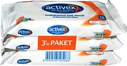 Activex Aktif Antibakteriyel 15 Yaprak 3'lü Paket Islak Cep Mendili
