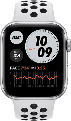 Apple Watch SE Nike GPS 44mm Gümüş Rengi Alüminyum Kasa ve Nike Spor Kordon Akıllı Saat