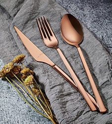 Aryıldız Vogue Bronz 24 Parça 6 Kişilik Çatal kaşık Bıçak Takımı