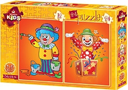 Art Puzzle Kids Palyaço 2'li Puzzle 12 + 24 Parça 4487