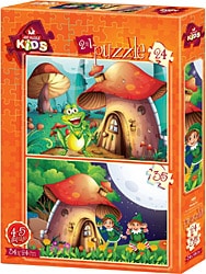 Art Puzzle 4493 Mantar Ev 2'li 24+35 Parça Yapboz