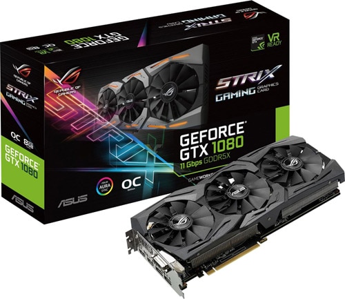 ROG-STRIX-GTX1080-A8G-GAMING 動作確認済 Asus GTX 1080 ROG-STRIX-GTX1080-A8G-11GBPS 256 Bit GDDR5X 8 GB