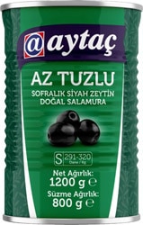 Aytaç Salamura Az Tuzlu 291-320 (S) 800 gr Siyah Zeytin
