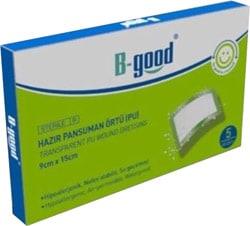 B-Good Şeffaf Hazır Pansuman 9cm x 15cm 5'li Yara Örtüsü