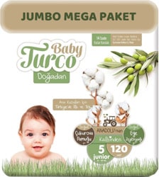Baby Turco Doğadan 5 Numara Junior 120'li Bebek Bezi