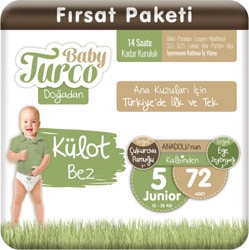 Baby Turco Doğadan 5 Numara Junior 72'li Külot Bez