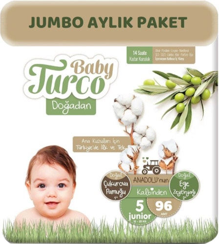 Baby Turco Doğadan 5 Numara Junior 96'lı Bebek Bezi