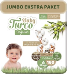 Baby Turco Doğadan 6 Numara X Large 160'lı Bebek Bezi