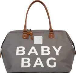 Bagmori Baby Bag Baskılı Gri Bebek Bakım Çantası