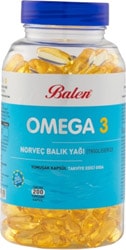Balen Omega 3 Norveç Balık Yağı Trigliserid 1380 mg 200 Kapsül
