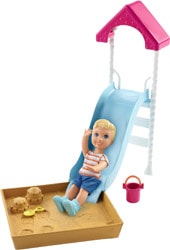 Barbie Bebek Bakıcısı Temalı Model Bebek Kaydıraklı FXG96