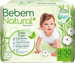 Bebem Natural 4 Numara Maxi 30'lu Bebek Bezi